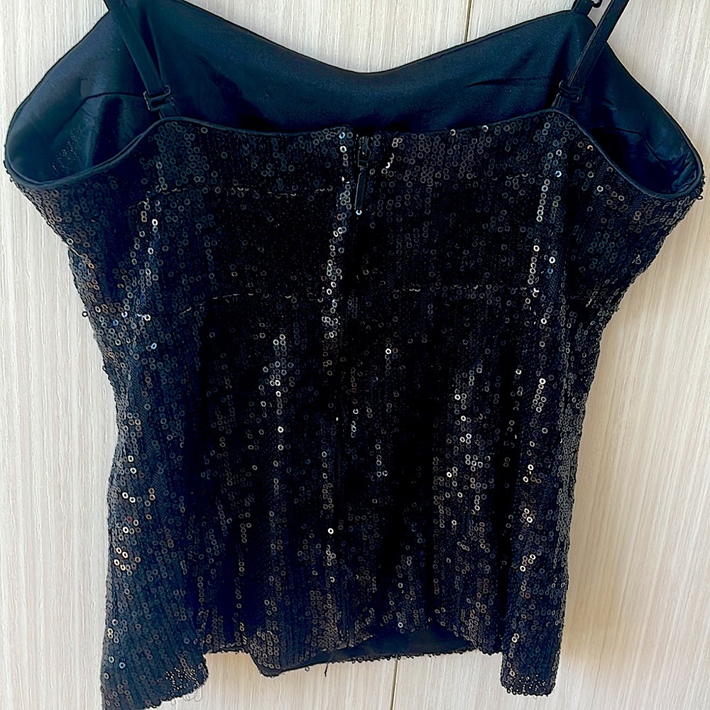 Stunning Black Sequin Corset Tank Top - Picture 6 of 8